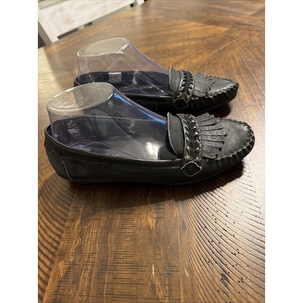 Vtg Candies 80s Gas Loafer Slip-On Flat Shoe Women's Leather 7 Black